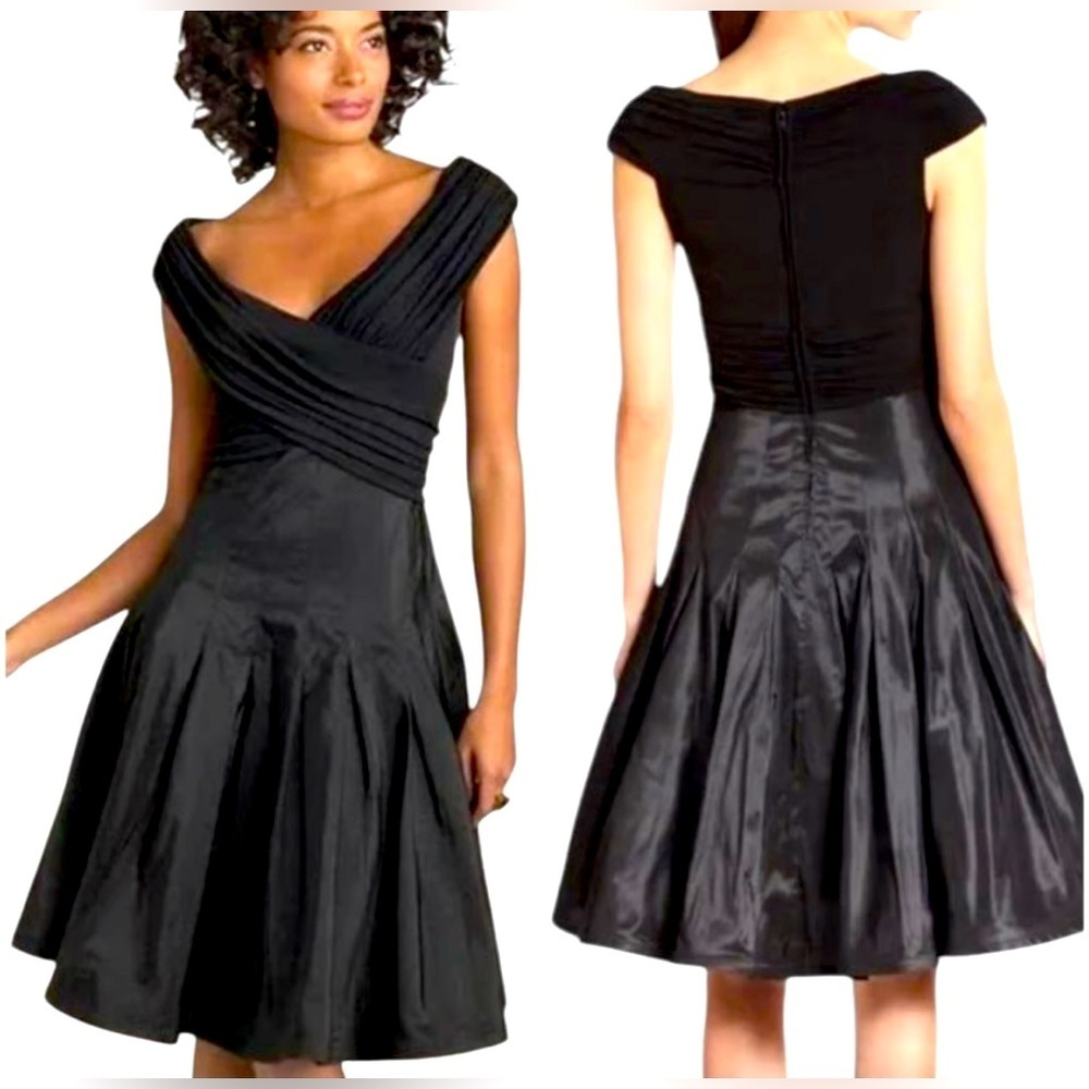 Tadashi Collection Sz 4 Knee Length Evening Jersey Knit Taffeta Dress